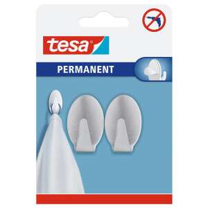 tesa® - Ovális Fém Akasztó - 2 db - Erős Tapadás