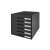 Leitz Plus black plastic drawer organizer with 6 drawers