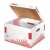 Esselte Speedbox M size archive box, white, made from recycled cardboard, with open lid