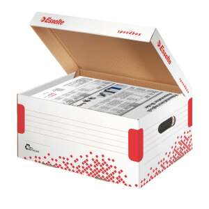 Esselte Speedbox S size archive box, white, made from recycled cardboard, open - Esselte Archiving box