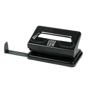 SAX 128 black heavy duty hole puncher, 2 holes, 12 sheets capacity - Office Supplie & Stationery