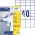 Label sticker, 52,5 x29,7mm, universal, 40 labels/sheet, 100 sheets/box, Avery white 78744349