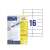 Avery Zweckform Ultragrip multipurpose labels, 105 x 37 mm, 16 labels per sheet, 100 sheets per box, white, showing the sheet with labels