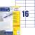 Avery Zweckform 105 x 37mm multipurpose labels, 16 labels per sheet, 100 sheets per box, white