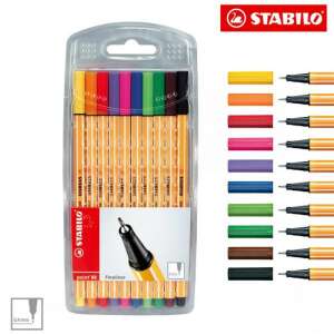 Stabilo Point 88 Tűfilc tollkészlet, 10 szín, 0,4 mm - STABILO Rostirón & Tűfilc