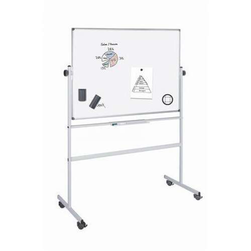Bluering® kétoldalas mágneses forgatható fehér tábla kerekeken, 100x200cm