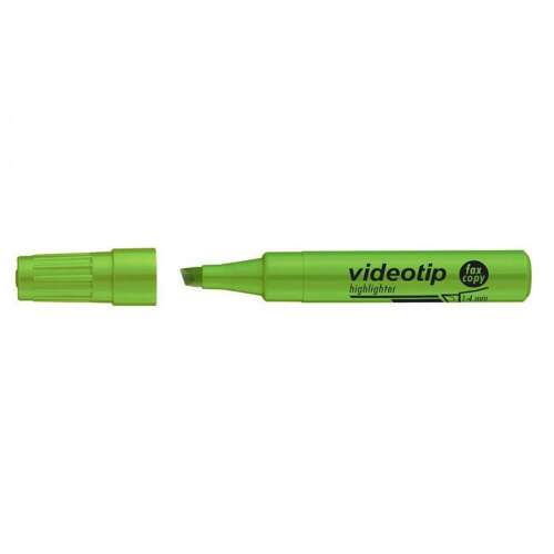 Зелен маркер Videotip с наклонен връх 1-4 mm, за подчертаване на текст, съвместим с факс и копиране
