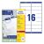 Etikett címke, 99,1 x33,9mm, 16 címke/ív, 100 ív/doboz, Avery fehér 78770108