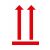 This Way Up Arrow Label, Red Arrows on White