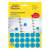 Avery Zweckform blue round dot stickers, 18mm diameter, for marking and labeling, 1056 stickers per pack, shown on a calendar