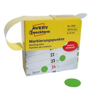 Avery Zweckform кръгли стикери с точки, 19 mm, зелени, 250 броя - Етикет