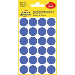 Avery Zweckform 18 mm-es kék újrahasználható jelölőpontok, 96 pont/csomag - Avery