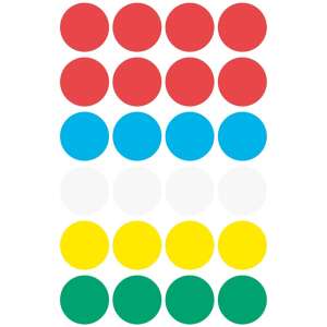 Avery Zweckform 18mm round color coding labels, 96 labels in 5 colors, red, blue, white, yellow, green - Label sticker