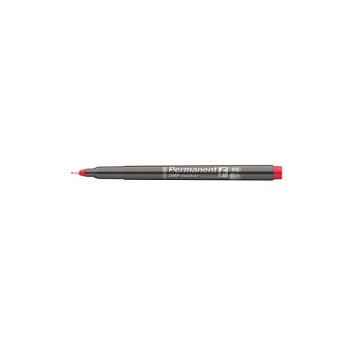 Red permanent marker, ICO brand, 0.5 mm, for OHP, writing on various surfaces