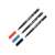 Set of 3 permanent markers, ICO brand, 0.5 mm, for OHP, in red, blue and orange