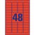 Avery Red Removable Labels, 45.7 x 21.2mm, Universal, 48 labels/sheet, 20 sheets/box 79136234