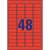 Avery 48 removable red label sheet, 45.7 x 21.2 mm