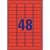 Avery Zweckform L6038-20 Removable Color Labels, 48 labels per sheet, red