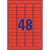 Avery Zweckform L6038-20 Removable Color Labels, 48 labels per sheet, red