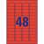 Avery 48 removable red label sheet, 45.7 x 21.2 mm