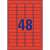Avery Zweckform L6038-20 Removable Color Labels, 48 labels per sheet, red