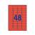 Avery Zweckform L6038-20 Removable Color Labels, 48 labels per sheet, red
