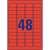 Avery Zweckform L6038-20 Removable Color Labels, 48 labels per sheet, red