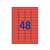 Avery Zweckform L6038-20 Removable Color Labels, 48 labels per sheet, red