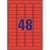 Avery 48 removable red label sheet, 45.7 x 21.2 mm