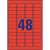Avery 48 removable red label sheet, 45.7 x 21.2 mm
