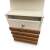 Four-Lines Bézs - Arany tölgy mailbox, beige with wooden accents, close-up of the lock and key