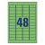 Label sticker, 45,7 x21,2mm, universal retractable, 48 labels/sheet, 20 sheets/box, Avery green 79102780