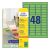 Label sticker, 45,7 x21,2mm, universal retractable, 48 labels/sheet, 20 sheets/box, Avery green 79102780