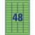 Label sticker, 45,7 x21,2mm, universal retractable, 48 labels/sheet, 20 sheets/box, Avery green 79102780