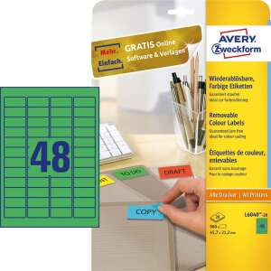 Avery Removable Color Coding Labels 45.7 x 21.2 mm, 48 Labels per Sheet - Label sticker