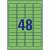 Label sticker, 45,7 x21,2mm, universal retractable, 48 labels/sheet, 20 sheets/box, Avery green 79102780