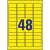 Avery Zweckform yellow removable labels, 48 labels per sheet, 20 sheets per box, 45.7 x 21.2 mm