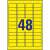 Avery Zweckform yellow removable labels, 48 labels per sheet, 20 sheets per box, 45.7 x 21.2 mm
