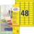 Avery Zweckform L6041-20 yellow removable color labels, 48 labels per sheet, 20 sheets per pack, 45.7 x 21.2 mm