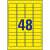 Avery Zweckform yellow removable labels, 48 labels per sheet, 20 sheets per box, 45.7 x 21.2 mm