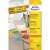 Avery Zweckform yellow removable labels, 48 labels per sheet, 20 sheets per box, 45.7 x 21.2 mm, pack of 960 labels