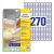 Label sticker, 17,8 x10mm, universal retractable, 270 labels/sheet, 25 sheets/box, Avery white 78968512