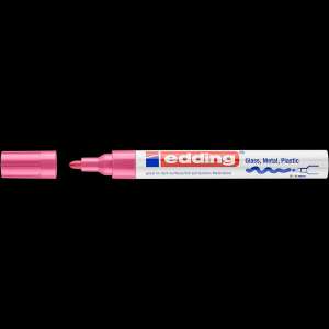 Marker permanent Edding 750, roz, 2-4 mm, pentru sticlă, metal, plastic - Markere