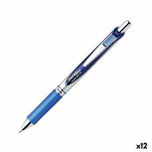 Vedere unghiulară a pixului cu gel albastru Pentel EnerGel BL77-CO, 0.7mm - Pentel Stilouri