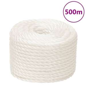 vidaXL Frânghie de lucru, Alb, 12 mm, 500 m, polipropilenă 49173344 - Fixator