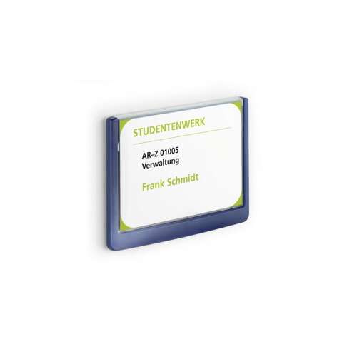 Blue Durable information board with rounded corners, 149x105.5mm