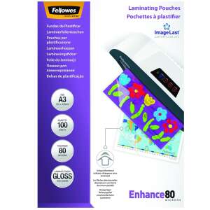 Fellowes® A3 lamináló fólia, 80 mikron, fényes, 100 db - Fellowes