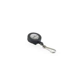 Durable retractable name tag holder with carabiner, black - Dressing Accessory