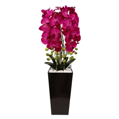 SmileHOME by Pepita Orchidea Művirág csokros magas fekete szögletes kaspóban 80 cm - Többféle