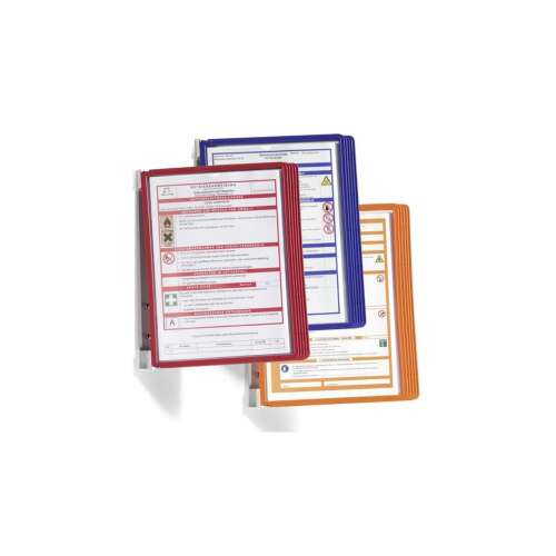 Bemutatótábla tartó, fali, 5 db táblával, Durable Vario® Wall 5, narancssárga